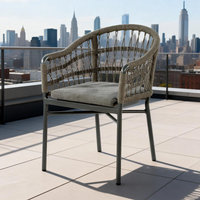 Nouvelle chaise de jardin d'extérieur imperméable, design tressé décontracté, structure en aluminium, chaise de loisirs en corde, pour repas