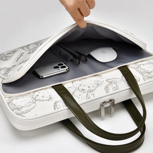 เคสป้องกันแขนแล็ปท็อปลายหมีการ์ตูนน่ารักสำหรับเด็กผู้หญิง15นิ้วกระเป๋าคอมพิวเตอร์แท็บเล็ตพีซีที่มีด้ามจับเปิดกว้าง - Product Image 3