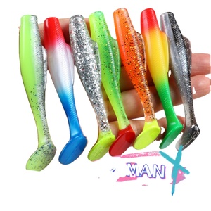 TPR Soft Lure Floating 8cm 6pcs/Pack Black Pit T-Tail <strong>Baby</strong> Silencer Soft Bait for Bass <strong>Pike</strong> Perch Fishing - Product Image 1