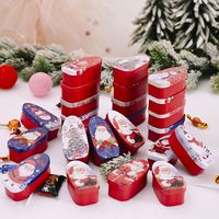 Nouvelle décoration de cadeau de Noël, boîte polygone maison de Noël chocolat cadeau boîte en fer blanc décoration de vacances de Noël ornement pendentif/