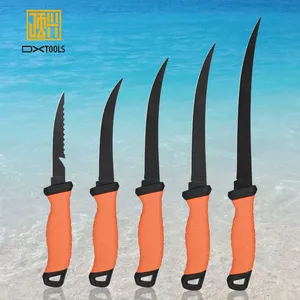 Coltello da filetto nuovo arrivo pesca morbida PP + manico TPR coltello da filetto di pesce in acciaio inossidabile con rivestimento nero