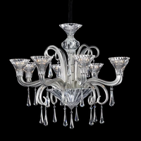 Lustre en cristal de luxe de style européen simple, lampe suspendue artistique transparente, éclairage pour hall d'hôtel