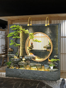 <span class=keywords><strong>Fontana</strong></span> a Cascata a Parete a LED in Resina Sintetica con Effetto <span class=keywords><strong>Acqua</strong></span> Corrente, Ornamenti Scenografici a Roccia, Realizzata a Mano, Grande e Semplice - Product Image 2