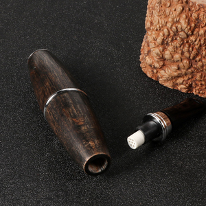 Pipe à <span class=keywords><strong>tabac</strong></span> en bois Futeng, portable, solide, faite à la main, finition cirée 9 mm, coupe-vent, accessoires pour pipe à fumer à une bouffée - Product Image 4
