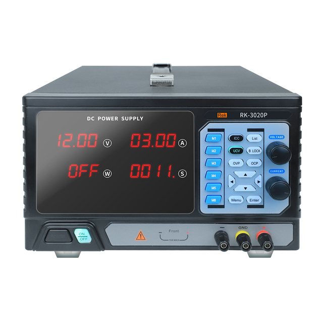 Rek RK-P Programmable DC Regulated Power Supply 30V/60V 10A-60A Simultaneously Displays Voltage Current Power Output Time