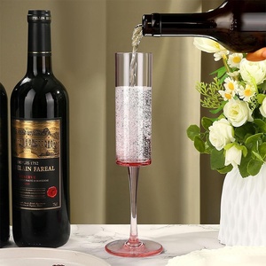 Flûtes à champagne roses en plastique PS personnalisables avec logo pour mariage, bar et fournitures de fête - Product Image 3