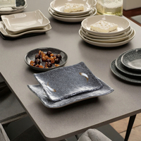 Assiettes de service rectangulaires, coffre-fort pour restaurant en mélamine de couleur noire, 13 pouces, livraison gratuite