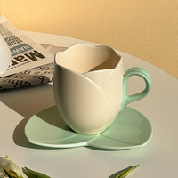 Grosir Set Mug bunga porselen mewah nyonya Zebra piring-desain Tulip Retro indah untuk hadiah sekolah teh kopi sore