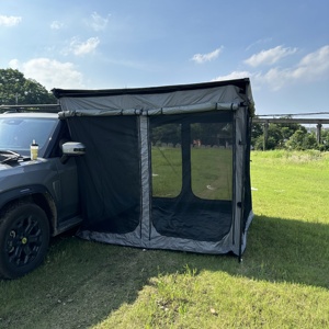 Tente latérale extérieure <span class=keywords><strong>4X4</strong></span> pour véhicule, équipement de <span class=keywords><strong>camping</strong></span> étanche à la pluie avec poteau en aluminium, tissu en toile pour le <span class=keywords><strong>camping</strong></span> et les voyages - Product Image 6
