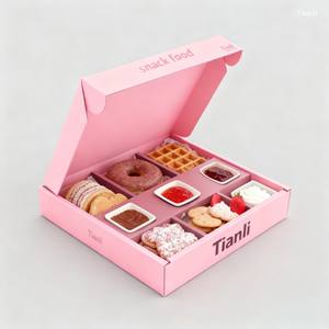 Cajas de Papel para Alimentos de Panadería con 6 Secciones, Cajas para Donas con Logotipo Personalizado, Cajas para Pasteles, Macarrones y Donas con Separadores - Product Image 3