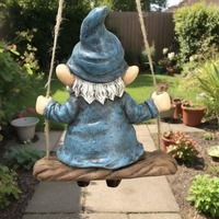 Mangeoire à oiseaux suspendue Oniya Garden Gnome pour oiseaux sauvages, décor de jardin amusant, décoration de pelouse et de jardin.