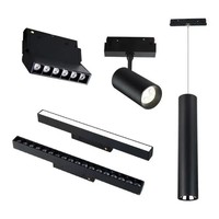 Système de rail d'éclairage sur rail magnétique LED linéaire encastré suspendu pour plafond, 48V, moderne, pour bureau et intérieur
