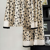 Ensemble de pyjama vintage 2026 pour femme, imprimé floral, manches longues, en coton, vêtements de nuit haut de gamme confortables pour le printemps et l'automne