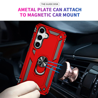 Coque Robuste Double Couche avec Support Magnétique Voiture pour Samsung Galaxy S25 S24/A06/A16 Conception Blindée Housse Téléphone Mobile Samsung A36/A56 5G