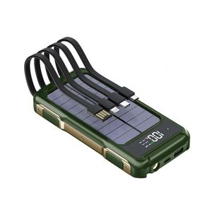 Solar <b>Power</b> Bank Ultra-Large Capacity 20,000mAh Built-In <b>Cable</b> Lightning/Type-C/<b>USB</b> Portable Custom Mobile <b>Power</b> Bank - Product Image 5