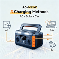 520Wh Tragbare Powerstation 600W Solargenerator mit Reiner Sinuswelle AC PD USB-C Schnellladung Kabelloses Ladegerät für Camping Wohnmobil