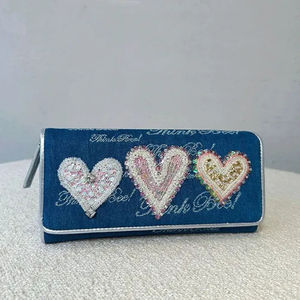 Portefeuille pour fille brodé à la main de haute qualité, porte-monnaie brodé à la main, prix de gros, design personnalisé - Product Image 1