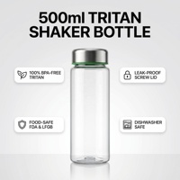 Bouteille de shaker à protéines Tritan résistante aux hautes températures 400 ml 500 ml, anti-fuite, pour la salle de sport, le sport, la remise en forme, bouteille d'eau potable