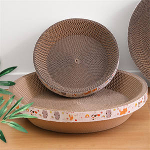 Bantalan goresan kucing bulat papan goresan kucing peliharaan mainan garuk cakar Gerinda dengan Catnip - Product Image 2