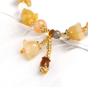 उच्च गुणवत्ता प्राकृतिक लाइटर शाही जेड पुखराज कंगन घंटी फूल आकर्षण कंगन महिलाओं के लिए महिलाओं - Product Image 4