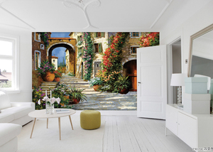 Carta <span class=keywords><strong>da</strong></span> Parati 3D Stile Pittura a Olio Verde Nuovo Design Murales con Cervi nella Giungla Misteriosa Decorazione Murale per Soggiorno Arte Murale di Lusso - Product Image 5