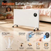 Calentador Eléctrico de Cristal de Carbono de Bajo Consumo, Montado en Pared, con Certificación CE IP44, Personalizable OEM, Calentador Infrarrojo Independiente para el Hogar