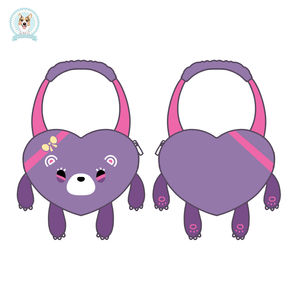 Regalo Romántico Especial para el Día de San Valentín, Bolsa de Peluche Personalizada con Cierre de Gancho y Bucle, Forro de Algodón, Osito de Peluche con Corazón, Bordado de Flamenco - Product Image 3