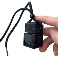 Diffuseur d'air pour voiture suspendu carré noir de 8 ml, flacons de parfum en verre vides, flacon pendentif pour huiles essentielles et parfums