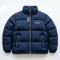 Veste d'hiver technique matelassée en duvet, coupe et couture sur mesure, imperméable, en tissu Ripstop, brodée, à haute capacité de rembourrage, conçue par le fabricant
