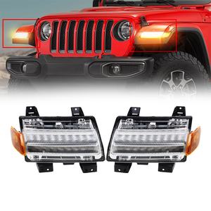 Kit de Luces Direccionales LED de Guardabarros Lateral para Jeep Wrangler JL Sahara Rubicon 2018-2024 Lente Transparente - Product Image 1