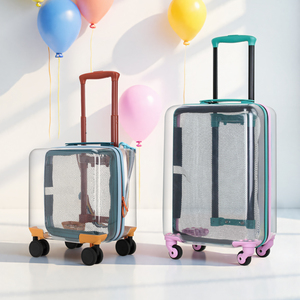 Leavesking Moda Estilo Niños Equipaje Novedad Maletas Azul y <span class=keywords><strong>transparente</strong></span> Llevar en <span class=keywords><strong>Maleta</strong></span> de viaje Equipaje 14 "20" pulgadas - Product Image 1