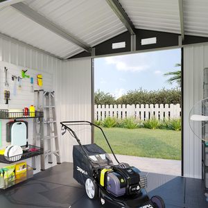 Wholesale 8x6FT Shed with Floor Galvanized Steel Outdoor <strong>Storage</strong> Shed Metal <strong>Garden</strong> Shed with Double Doors - Product Image 5