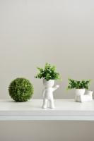 Pot de plante succulente humanoïde en céramique, décoration de la maison, créatif en forme humaine, petits Pots de Cactus, Pots de fleurs, Mini jardinières de plantes