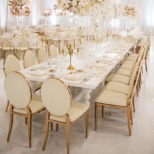 Chaises de réception de <span class=keywords><strong>mariage</strong></span> en acier inoxydable Chiavari, style moderne doré, pour événements en plein air - Product Image 3