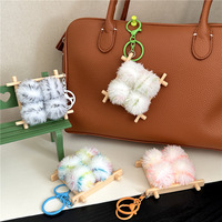 Porte-clés en peluche Tofu moissonné, pendentif mignon gourmand, breloque de sac de dessin animé, jouet doux apaisant pour cadeaux de filles