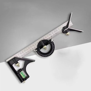Juego de herramientas de medición de ángulo cuadrado, combinación ajustable de acero inoxidable preciso, nivel de burbuja, regla cuadrada de combinación de 12 "300mm - Product Image 6