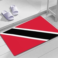 Tapis de porte antidérapant imprimé drapeau de Trinité-et-Tobago 40*60cm, tapis de sol rectangulaire en polyester et caoutchouc pour intérieur et extérieur