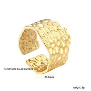 Anillos Abiertos Gruesos de Acero Inoxidable con Baño de Oro PVD de 18K, Resistentes al Agua, para Parejas, Tendencia Europea y Americana, No se Desvanecen, para Mujer - Product Image 2