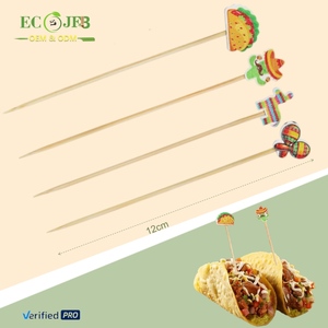 Palillos Decorativos de Bambú para Cócteles, Personalizados para el Festival Mexicano del Cinco de Mayo, Palillos de Comida de 12 cm, Palillos para Aperitivos - Product Image 1