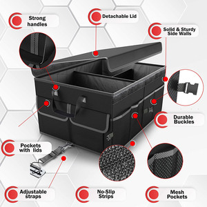Organizador de maletero de SUV de varios compartimentos, almacenamiento de coche, almacenamiento plegable con <span class=keywords><strong>EVA</strong></span> y poliéster para organizar su maletero - Product Image 2