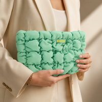 Sac de toilette matelassé léger personnalisé grande capacité avec fermeture éclair, mignon et moelleux, idéal pour le voyage et le maquillage pour femme