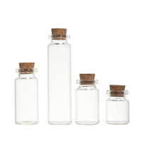 Vente en gros de flacons en verre transparent multi-tailles, flacons à bouchon serti et bouteilles à vœux avec bouchon en liège