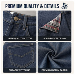 Muli Plaid personalizzati da tasca in tessuto di salvataggio rosso impilato Streetwear Vintage Bootcut svasato pantaloni giapponesi grezzi cimosa <span class=keywords><strong>jeans</strong></span> <span class=keywords><strong>jeans</strong></span> da <span class=keywords><strong>uomo</strong></span> - Product Image 4