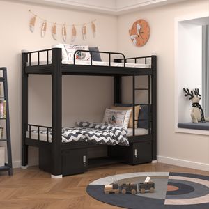 Litera Industrial de Acero con Almacenamiento con Cierre, Cama Alta Individual/Matrimonial con Escalera para Adolescentes, Adultos y Espacios Pequeños - Product Image 2