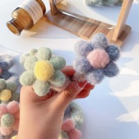 Aksesoris Pakaian Bunga Enam Kelopak Segar dan Lembut untuk DIY Aksesoris Rambut Anak yang Lucu