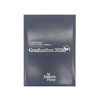 Protège-diplôme Mondon ZS110 personnalisé avec logo argenté, format A4, en similicuir lisse, style livre, couleur personnalisée