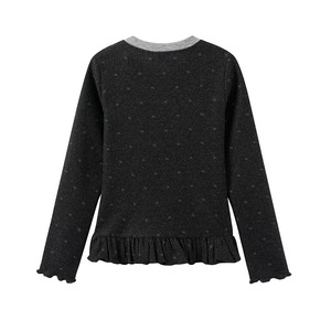 Women's Korean Style Faux Two-Piece Ruffled Knit <b>Top</b> Long Sleeve Spring Autumn Soft <b>Patchwork</b> Splicing - Product Image 2