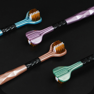 Wholesale OEM 360&deg; Three Side Soft Bristle Toothbrush for Adults <strong>Tongue</strong> <strong>Cleaner</strong> 3D Teeth Deep Cleaning Toothbrush - Product Image 4