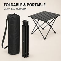 Table de camping pliable portable en acier carbone ultraléger, mini table pliante à base croisée pour la plage, le pique-nique et l'extérieur