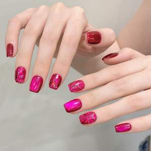<span class=keywords><strong>Ongles</strong></span> artificiels faits main en amandes, <span class=keywords><strong>rose</strong></span> pitaya et rouge rubis, motif floral 3D, <span class=keywords><strong>ongles</strong></span> réutilisables de luxe avec pierres précieuses, vente en gros - Product Image 4